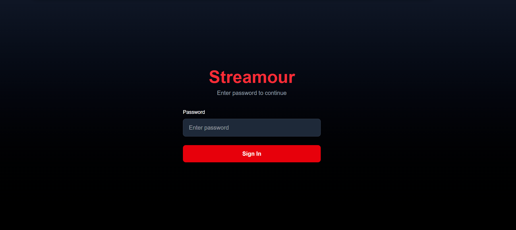 Streamour — screenshot of the live site